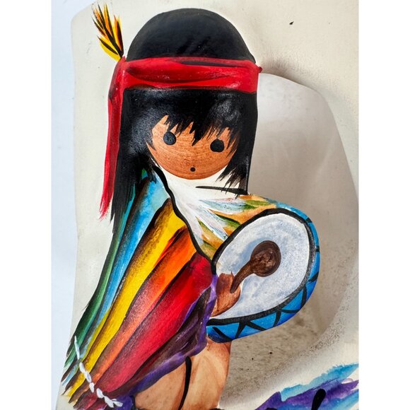 De Grazia Signed Hand Painted Colorful Drummer Boy Candle Holder Luminarie Bag - Picture 15 of 16